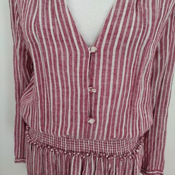 Rails Linen Blend Jasmine Lucia Stripe Mini Dress Size Small - Picture 5 of 11